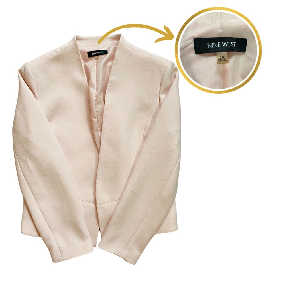 Nine West Blush Pink Open Blazer, Size: 10
